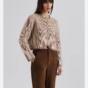 By Malina beige alpaca cropped cardigan size L